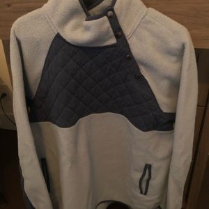 Abercrombie assymetrical snap neck fleece pullover